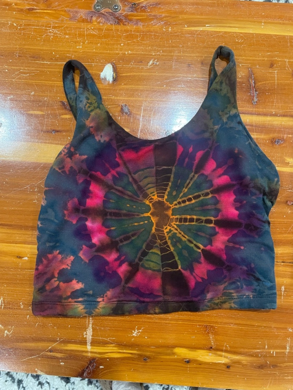 Sivana Spirit Multicolor Tie-Dye Cropped Scoop Tank